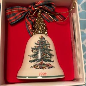 Spode Christmas tree annual bell ornament 1998